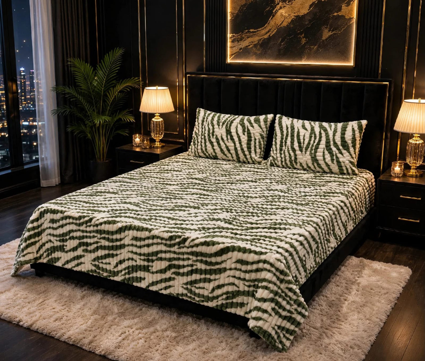 Ultra Soft Winter Puffy Bedsheet – 3 Piece King Bedding Set 05