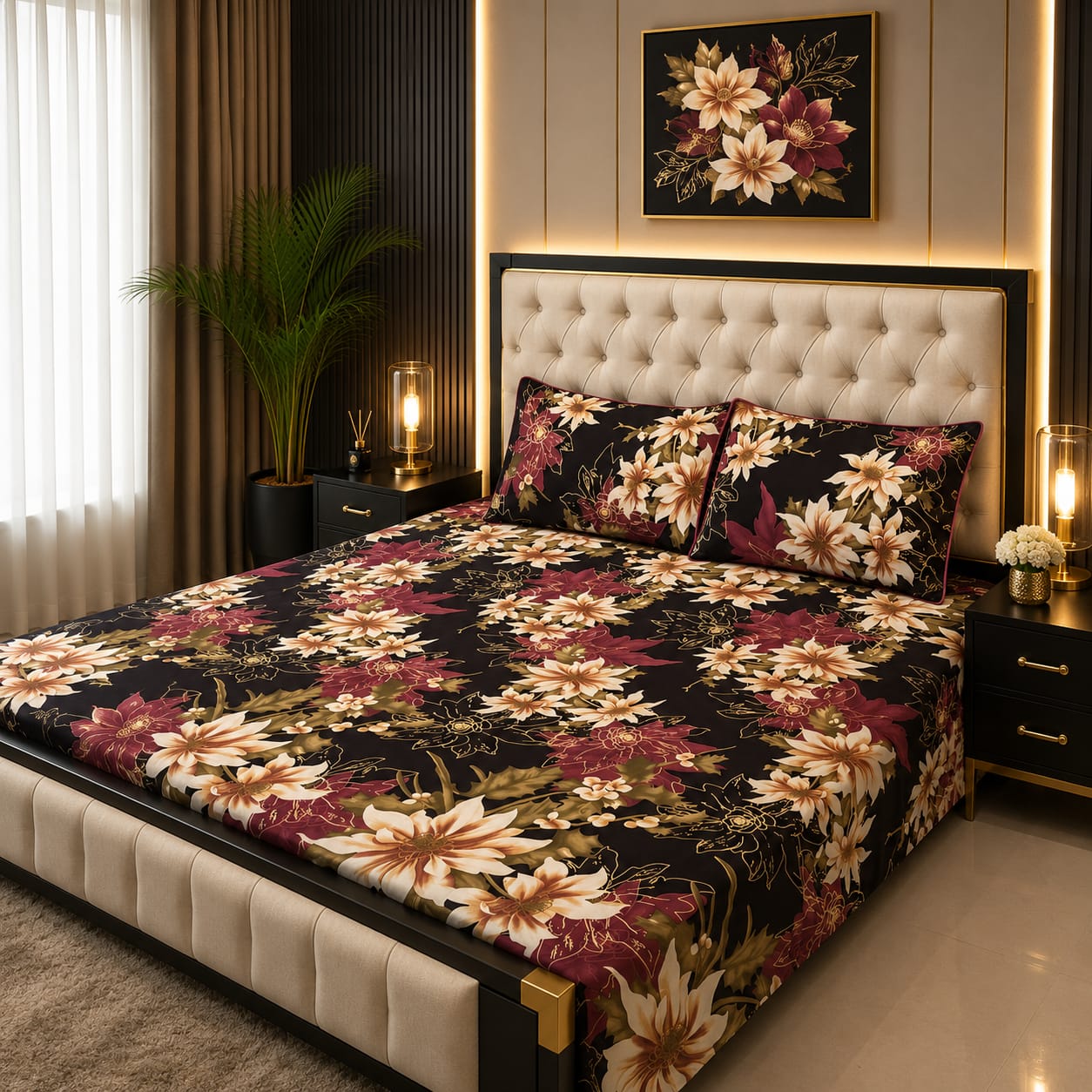 Tytan Cotton Bed Sheet - King - TBS048