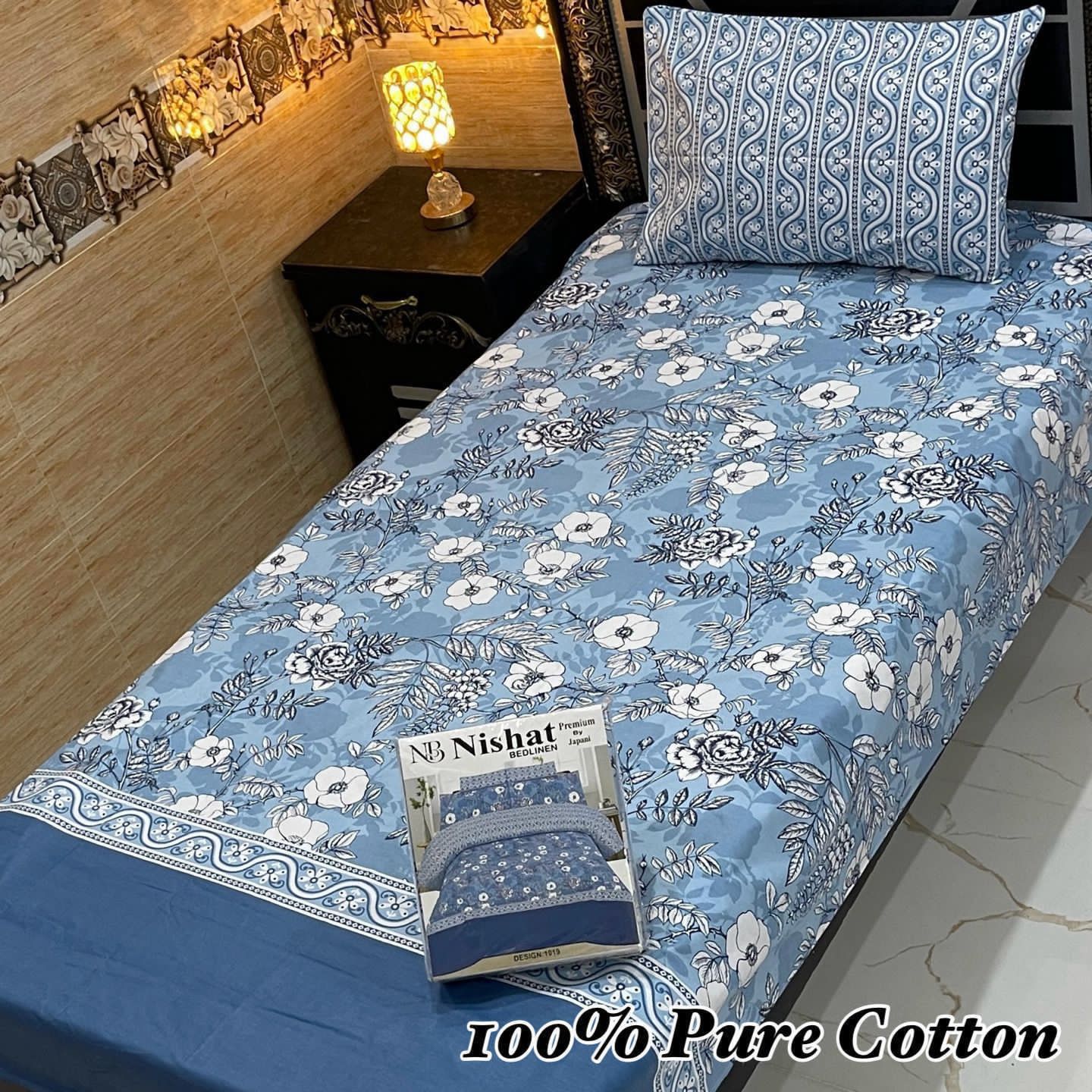 Premium 4 Pcs Single Pure Cotton Bedsheets – Gift Pack 09
