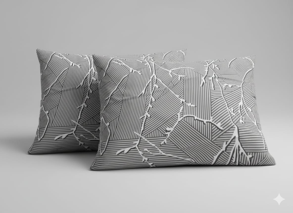 Premium Cotton Pillow Cases – Elegant & Durable (2 Pcs)