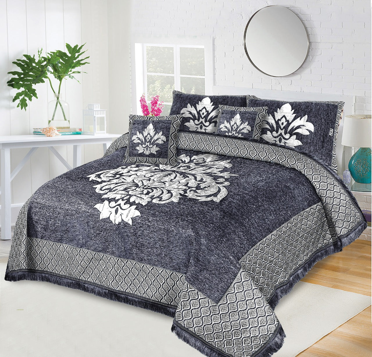 Relent Bridal Velvet Bed Sheet Set - 5pcs - RBB09