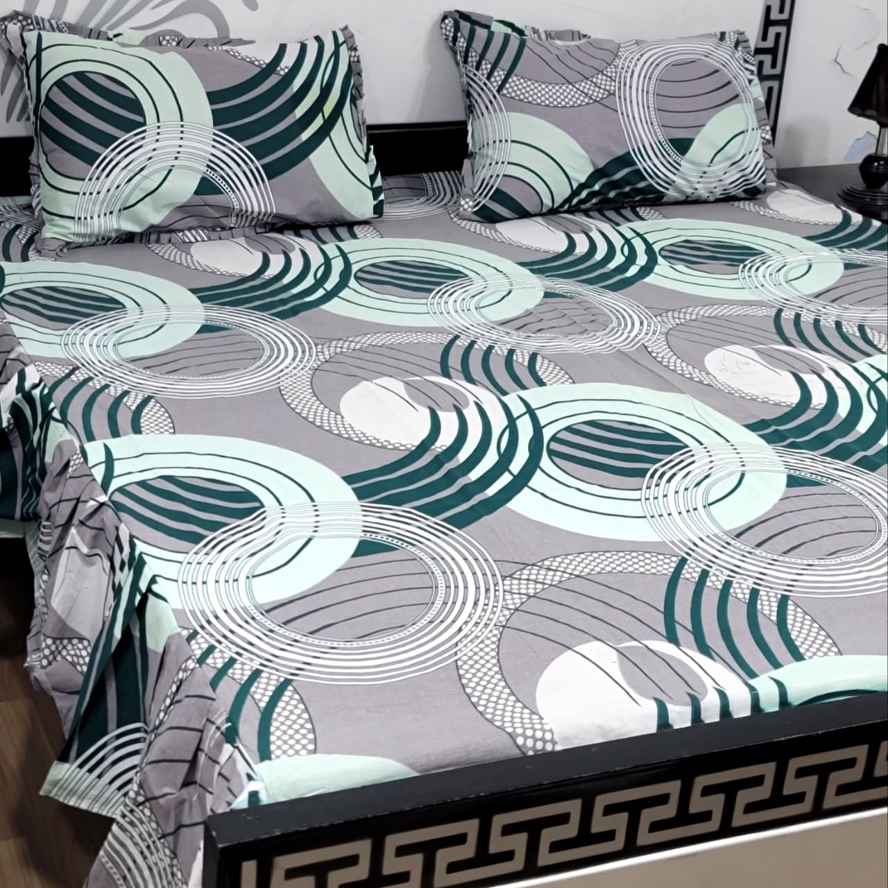 ROYAL Pure Cotton King Size FRILL BED SHEETS 04