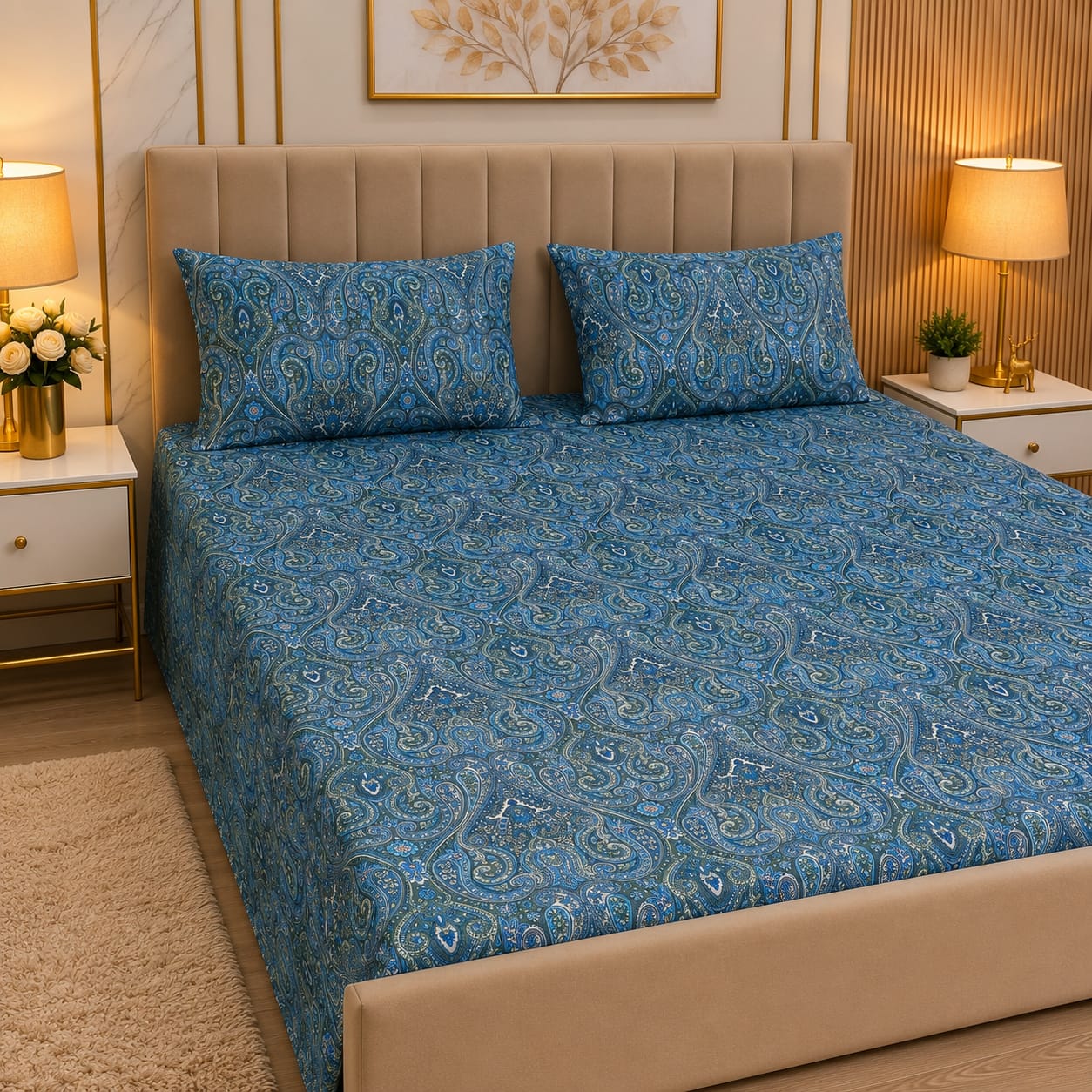 Executive Pure Cotton Bed Sheet - King - EPB 027