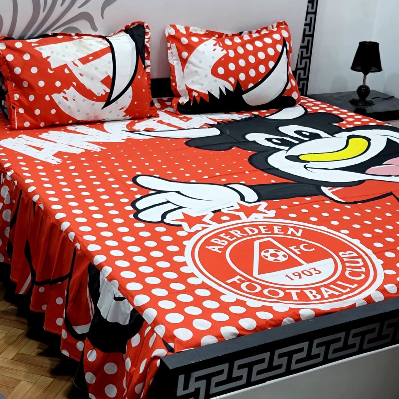 ROYAL Pure Cotton King Size FRILL BED SHEETS 06