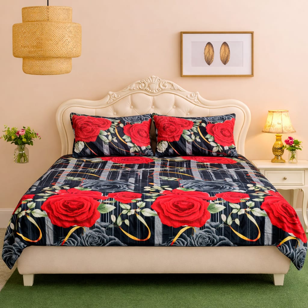 ποΈ 3 Pcs Fleece Bedsheet Set β Ultra Soft & Warm 011