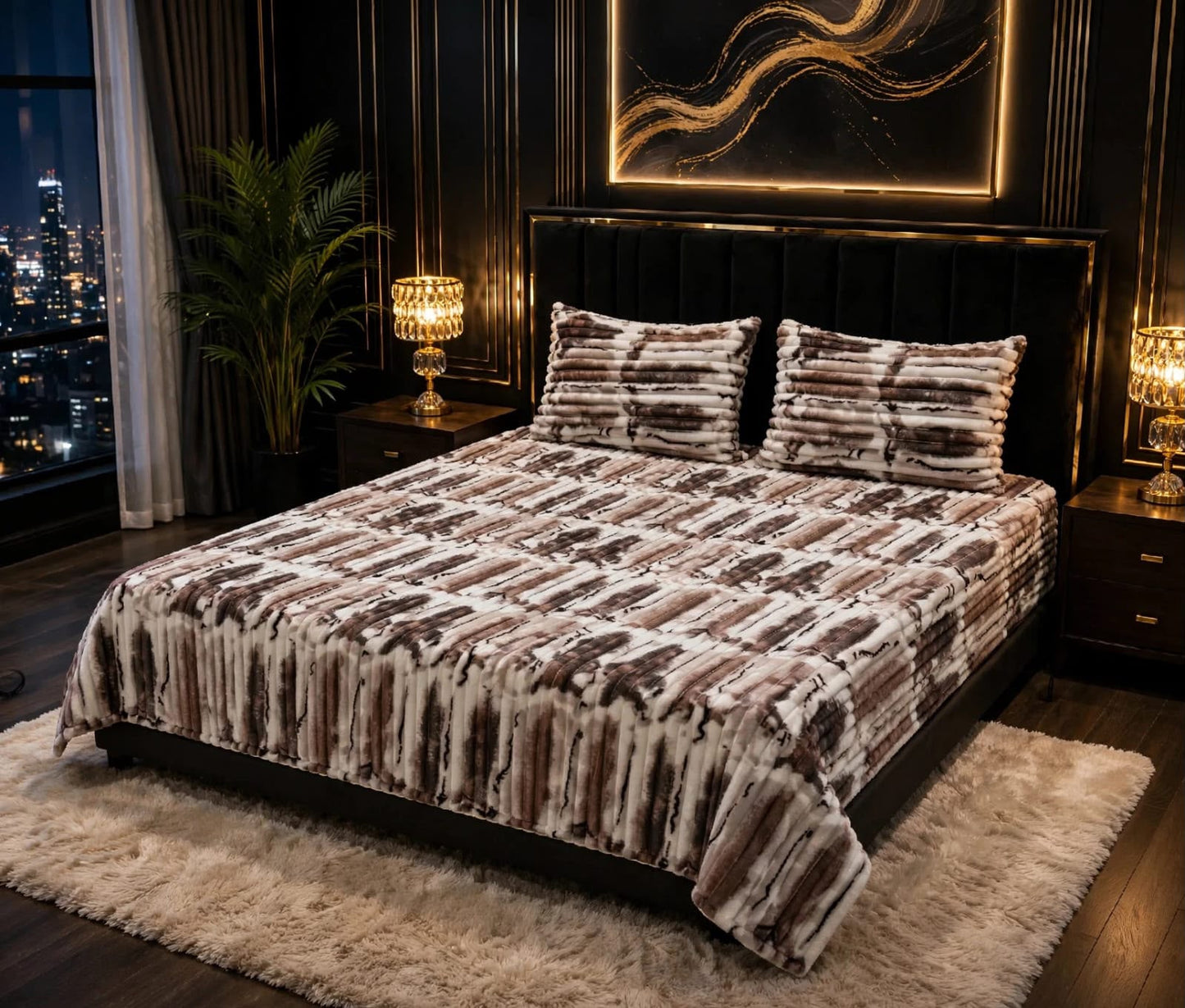 Ultra Soft Winter Puffy Bedsheet – 3 Piece King Bedding Set 03