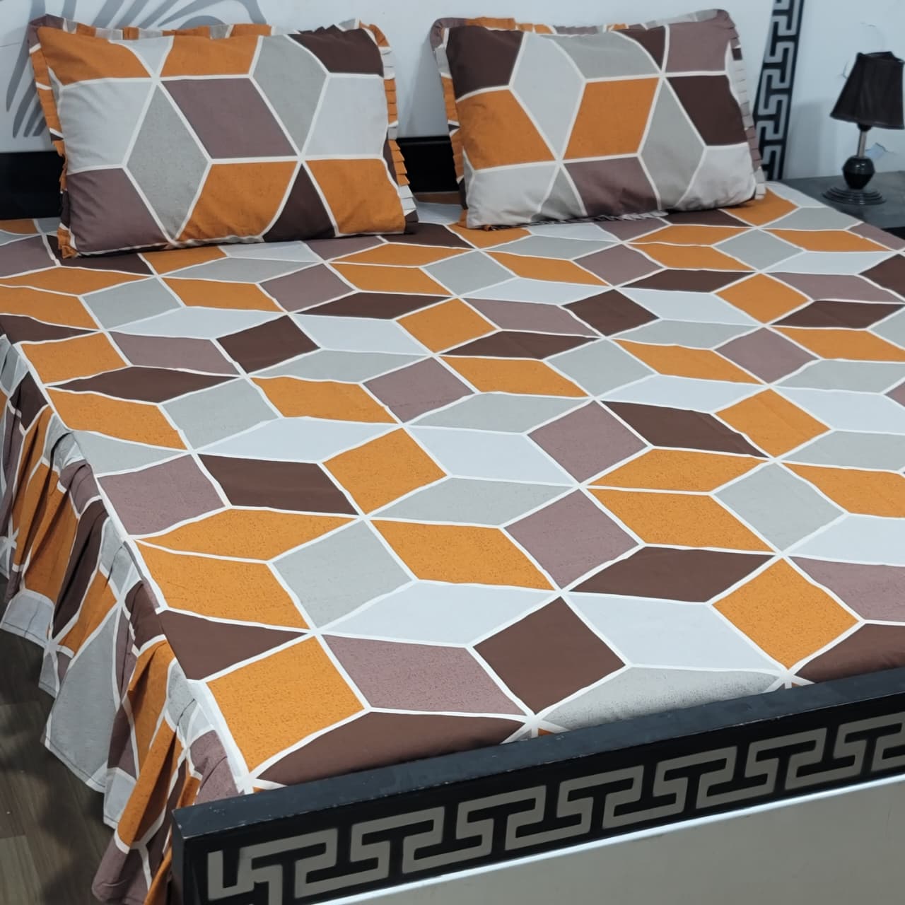 ROYAL Pure Cotton King Size FRILL BED SHEETS 011