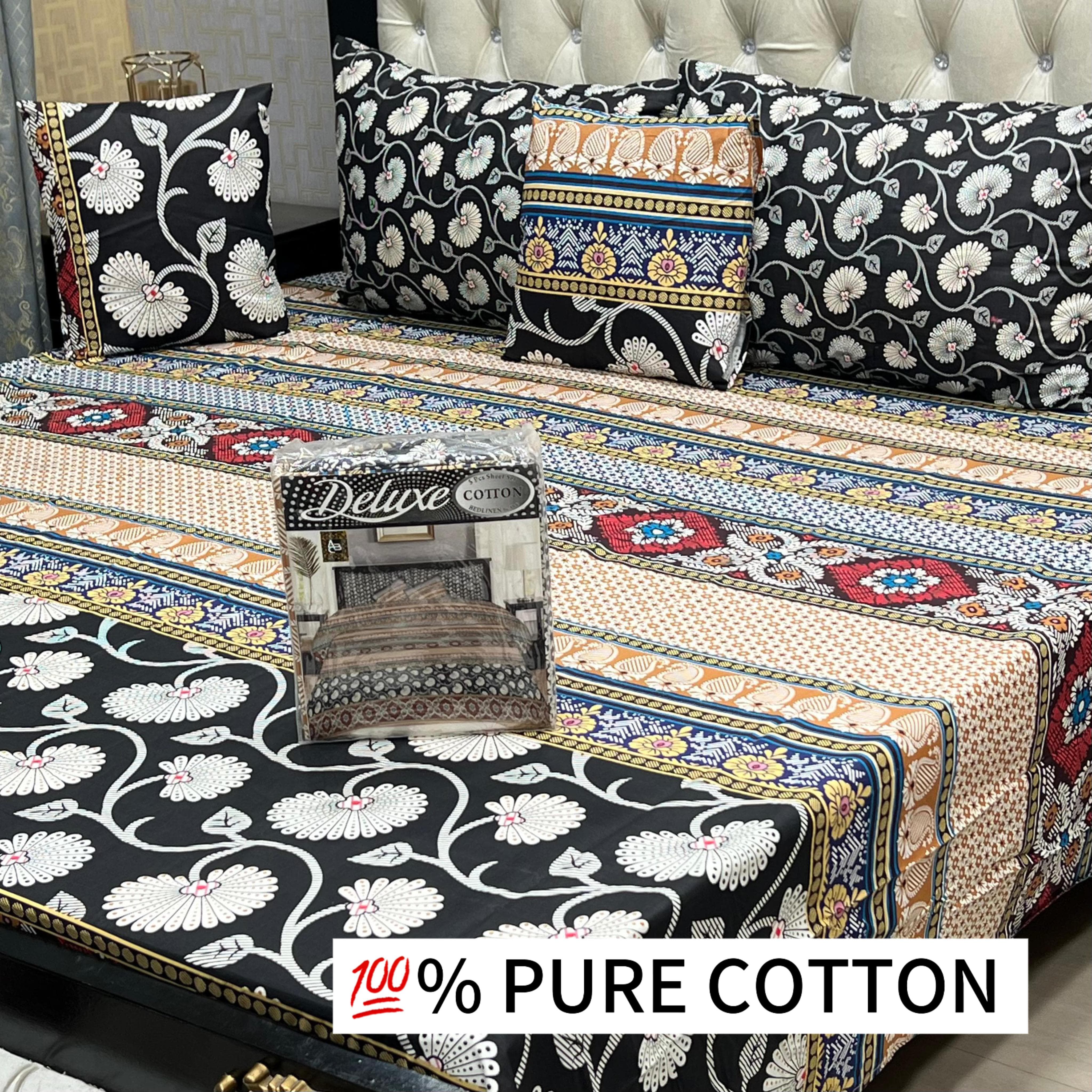 5 Pcs Delux Pure cotton Bed Sheet 012