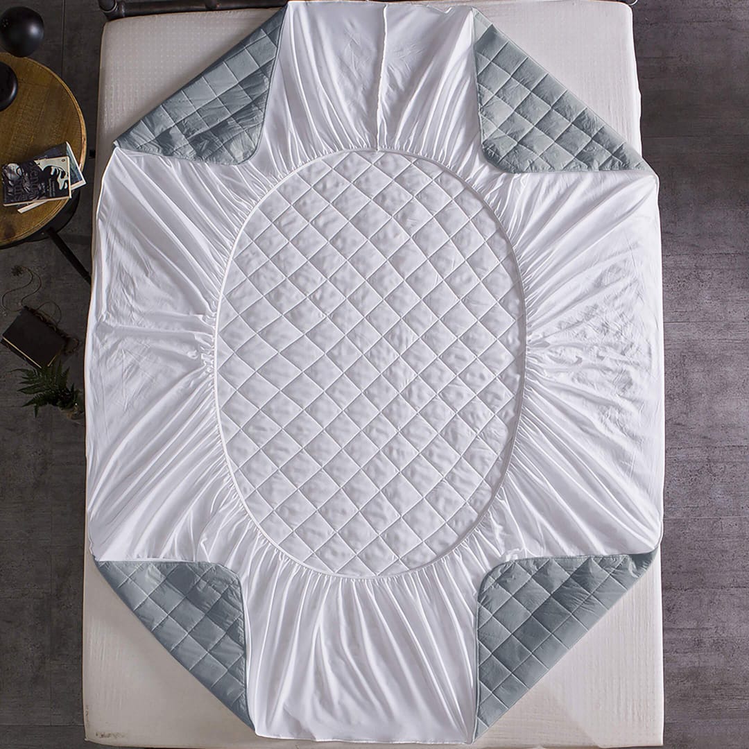 3 Pcs Printed Waterproof Mattress Protector - Quilted - King 02