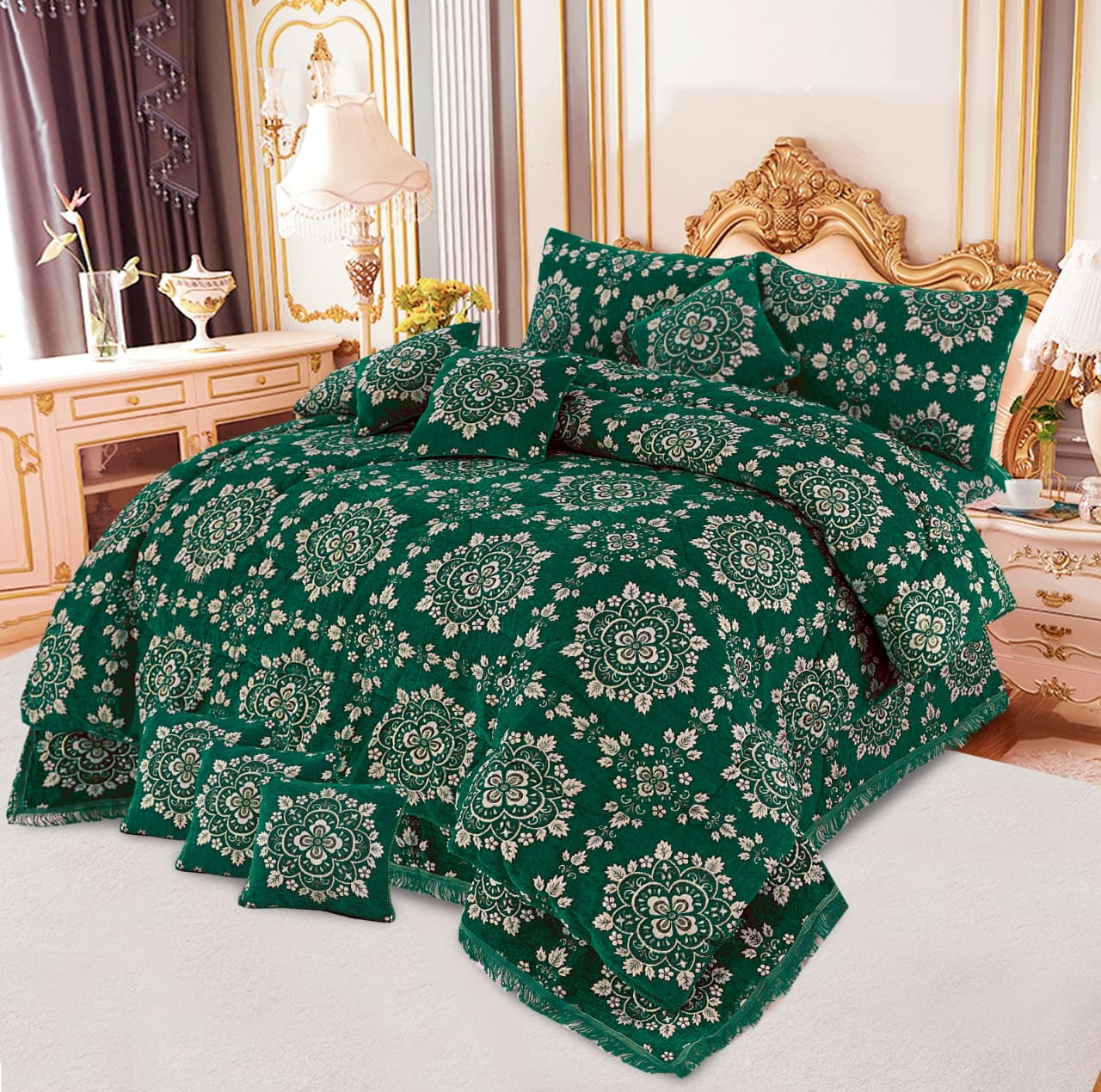 VELVET JAYQUARD BRIDAL RAZAI SETS - 10 Pcs Product 010