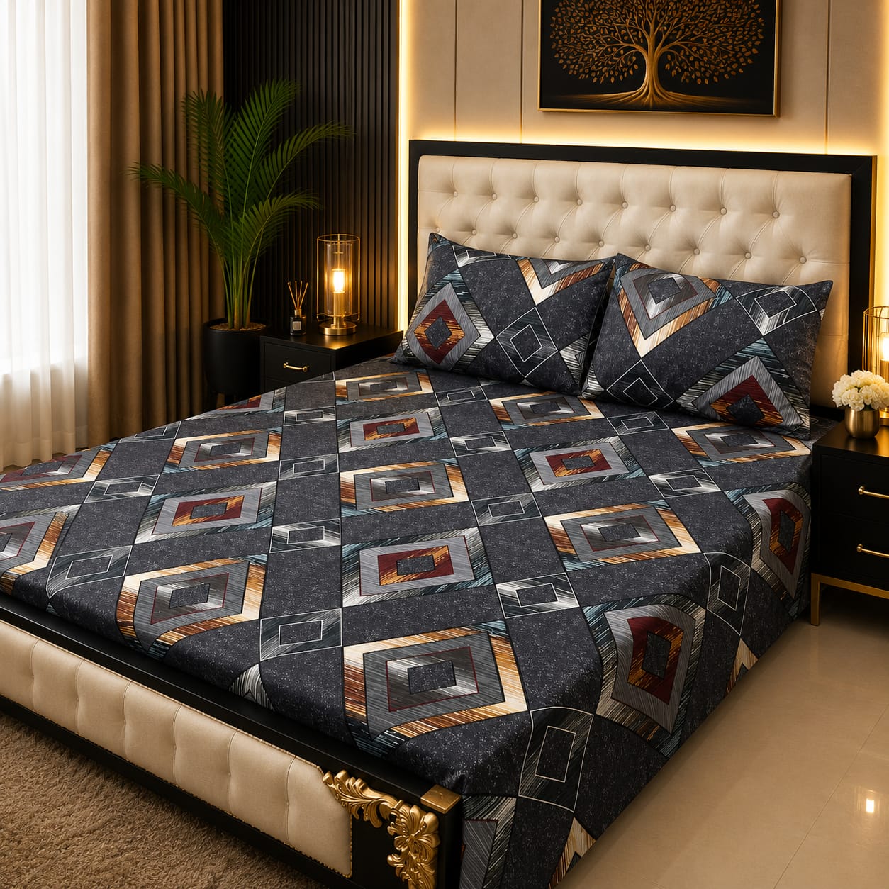 Tytan Cotton Bed Sheet - King - TBS054