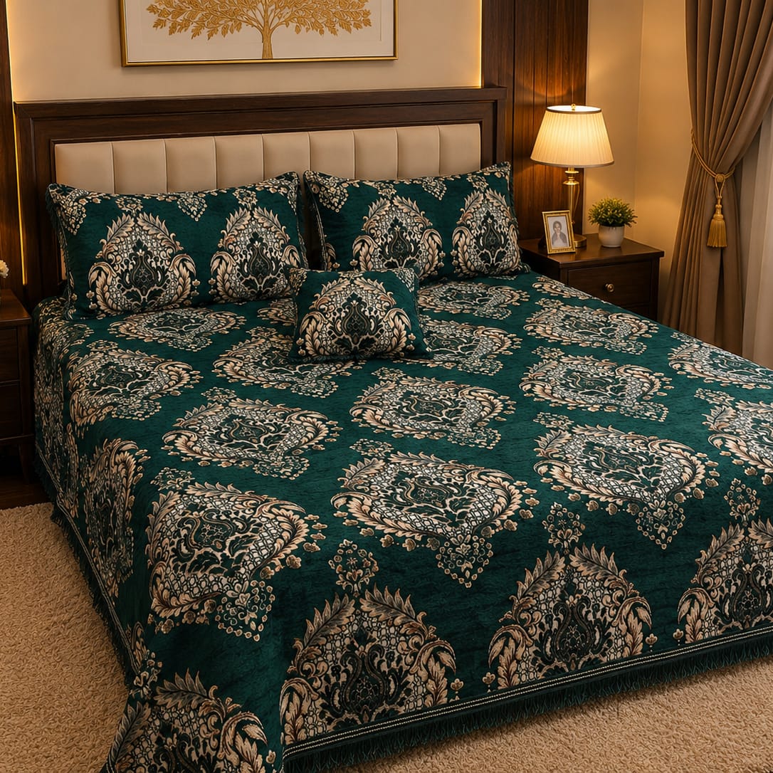 Appish Bridal Velvet Bed Sheet Set - 4pcs - ABB039