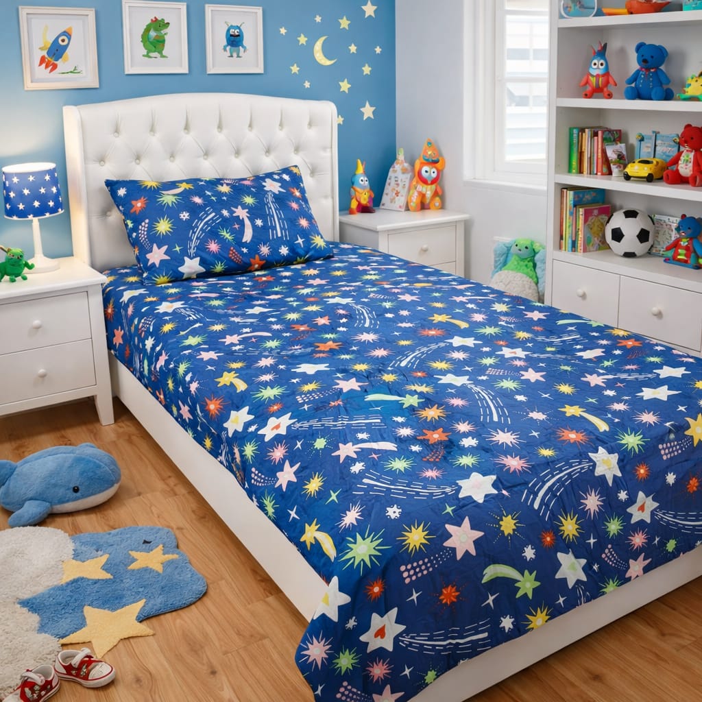 Soft & Safe Kids Pure Cotton Single Bedsheet – 2 Pcs