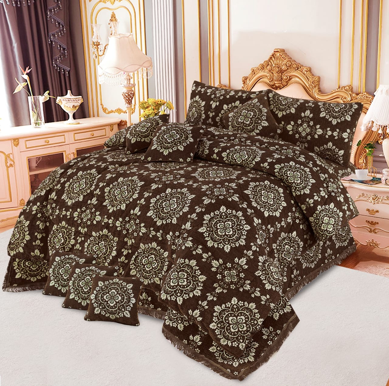 VELVET JAYQUARD BRIDAL RAZAI SETS - 10 Pcs Product 09