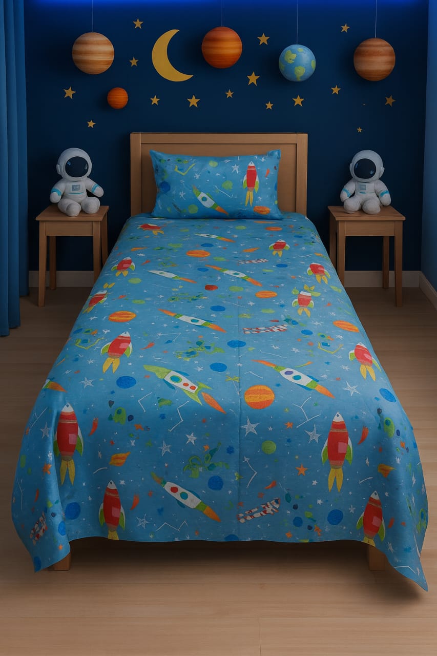 Soft & Safe Kids Pure Cotton Single Bedsheet – 2 Pcs