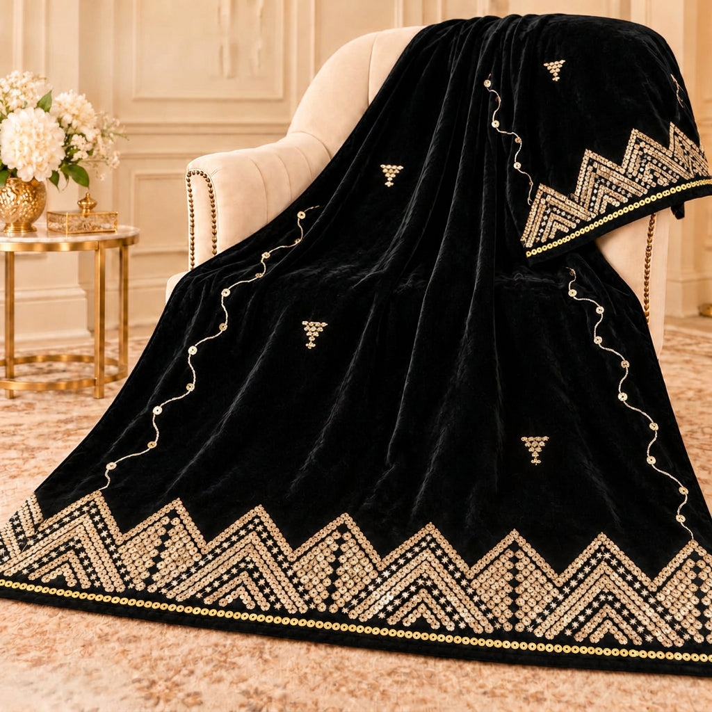 Executive Velvet Shawl with Heavy Border β Premium Winter Collection