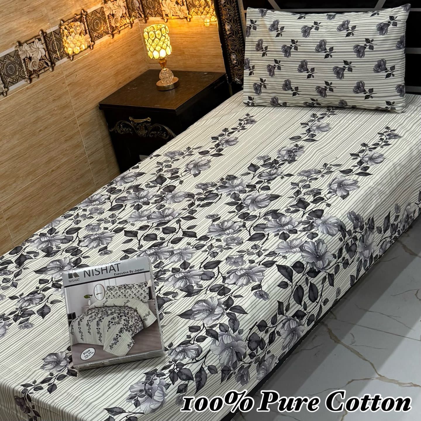 Premium 4 Pcs Single Pure Cotton Bedsheets – Gift Pack 011