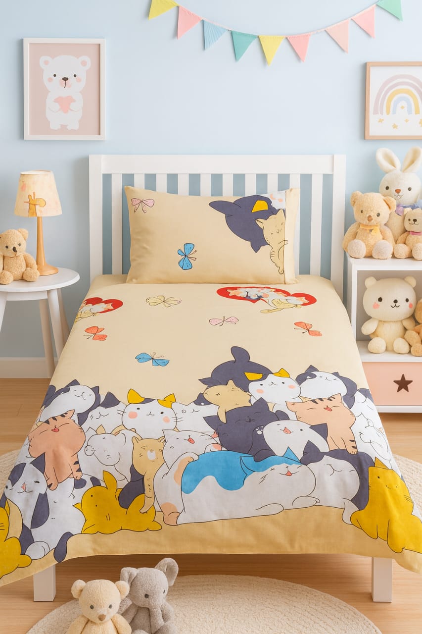 Soft & Safe Kids Pure Cotton Single Bedsheet – 2 Pcs