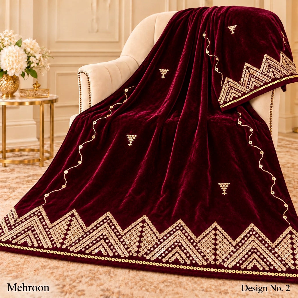 Executive Velvet Shawl with Heavy Border β Premium Winter Collection