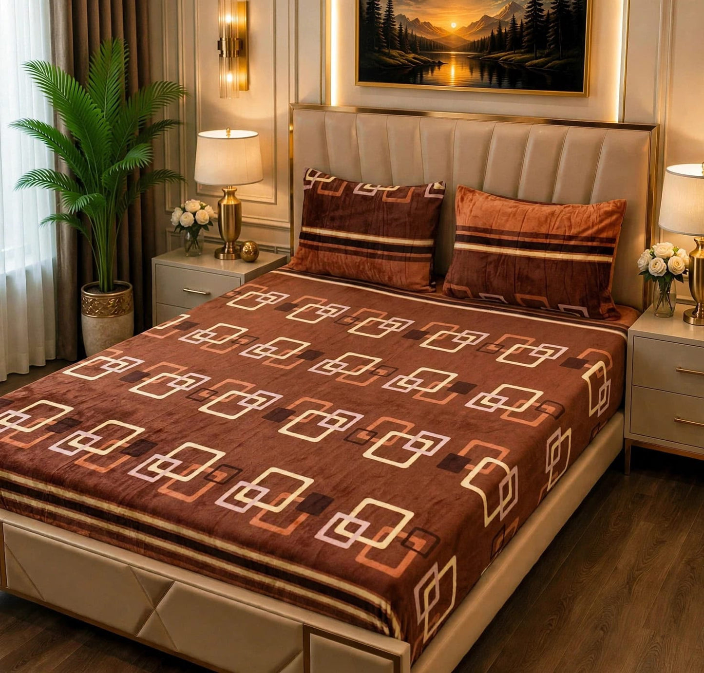 ποΈ 3 Pcs Fleece Bedsheet Set β Ultra Soft & Warm 09