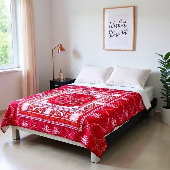 Velvet Embossed Panel Blanket – Luxury Collection