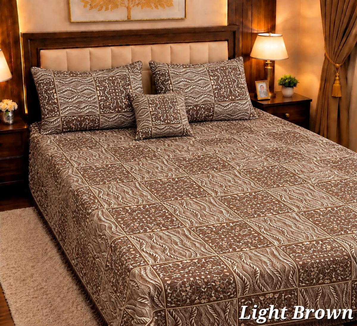 Appish Bridal Velvet Bed Sheet Set - 4pcs - ABB037