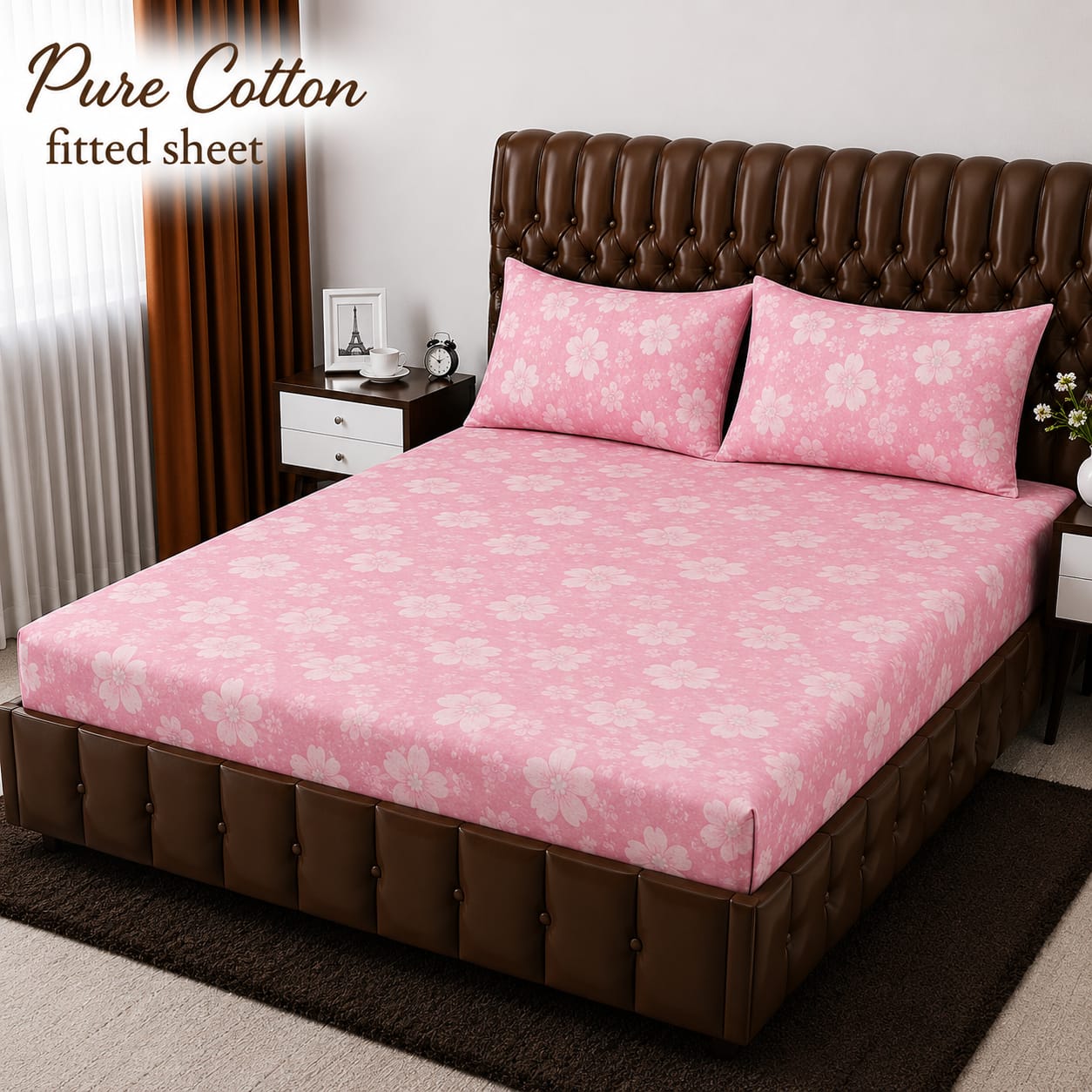 3 Pcs Pure Cotton Fitted Bedsheets 06