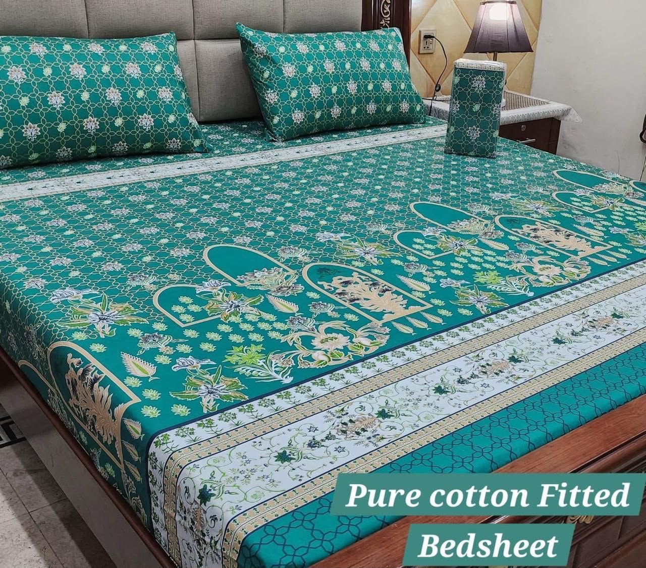 Elegant Pure Cotton Fitted Sheets 3 Pcs Set 031