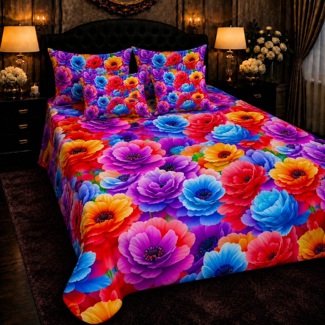 Soft & Durable 8D King Size 5 Piece Bed Sheet Set 05
