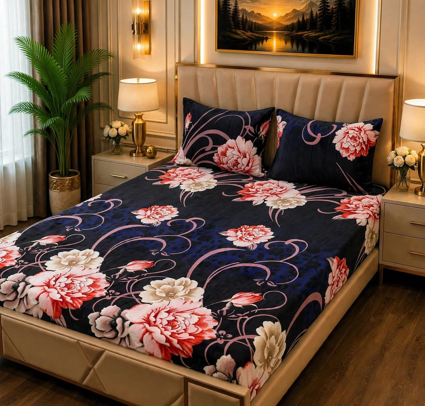 ποΈ 3 Pcs Fleece Bedsheet Set β Ultra Soft & Warm 05