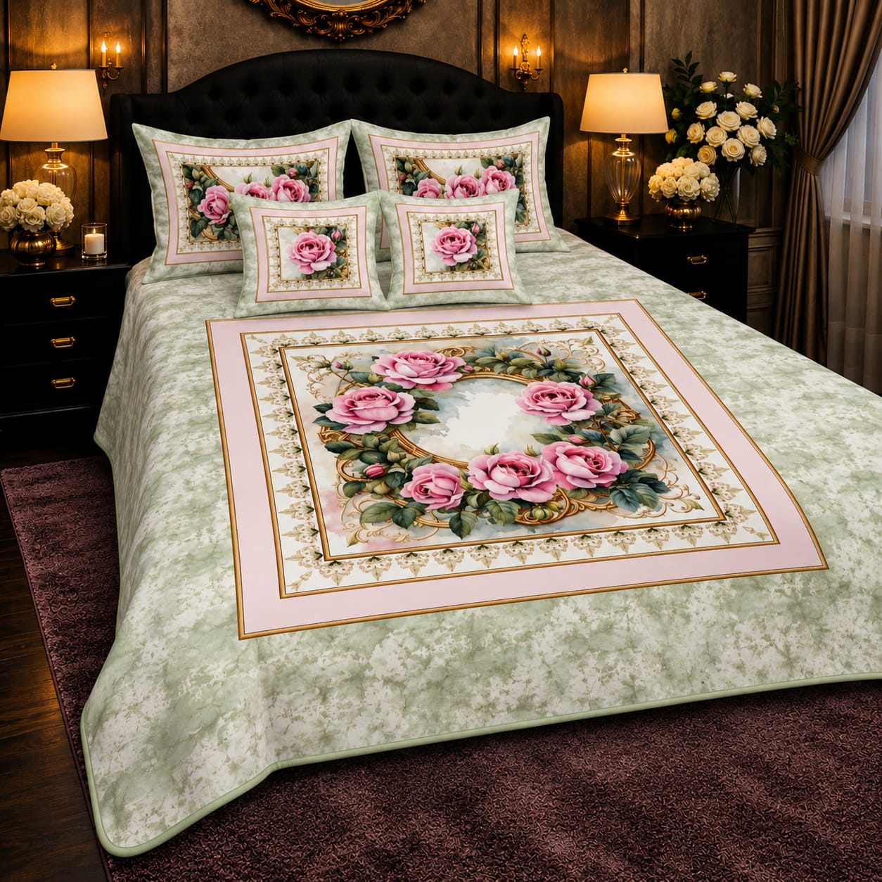 Soft & Durable 8D King Size 5 Piece Bed Sheet Set 04