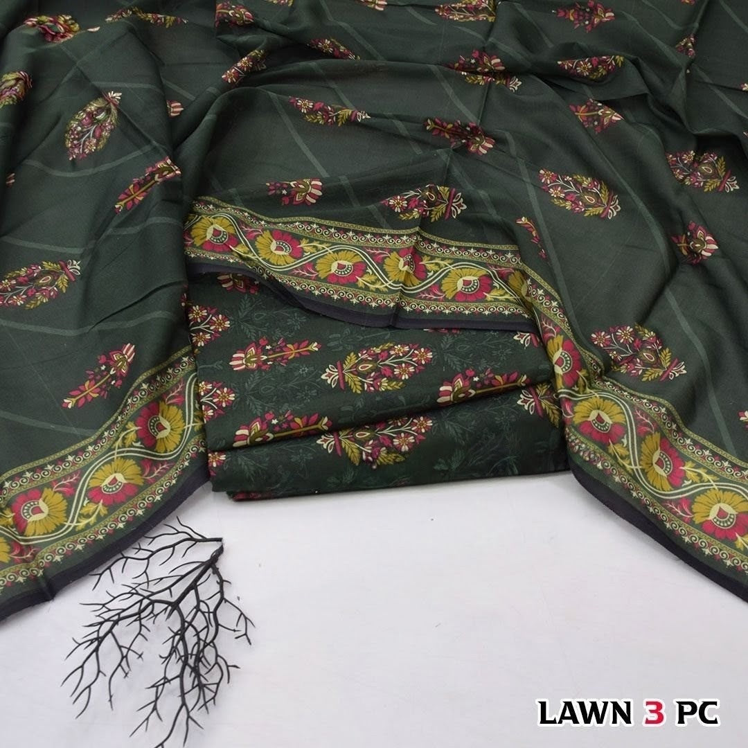 πΈ 3 Pcs Unstitched Premium Lawn Suit
