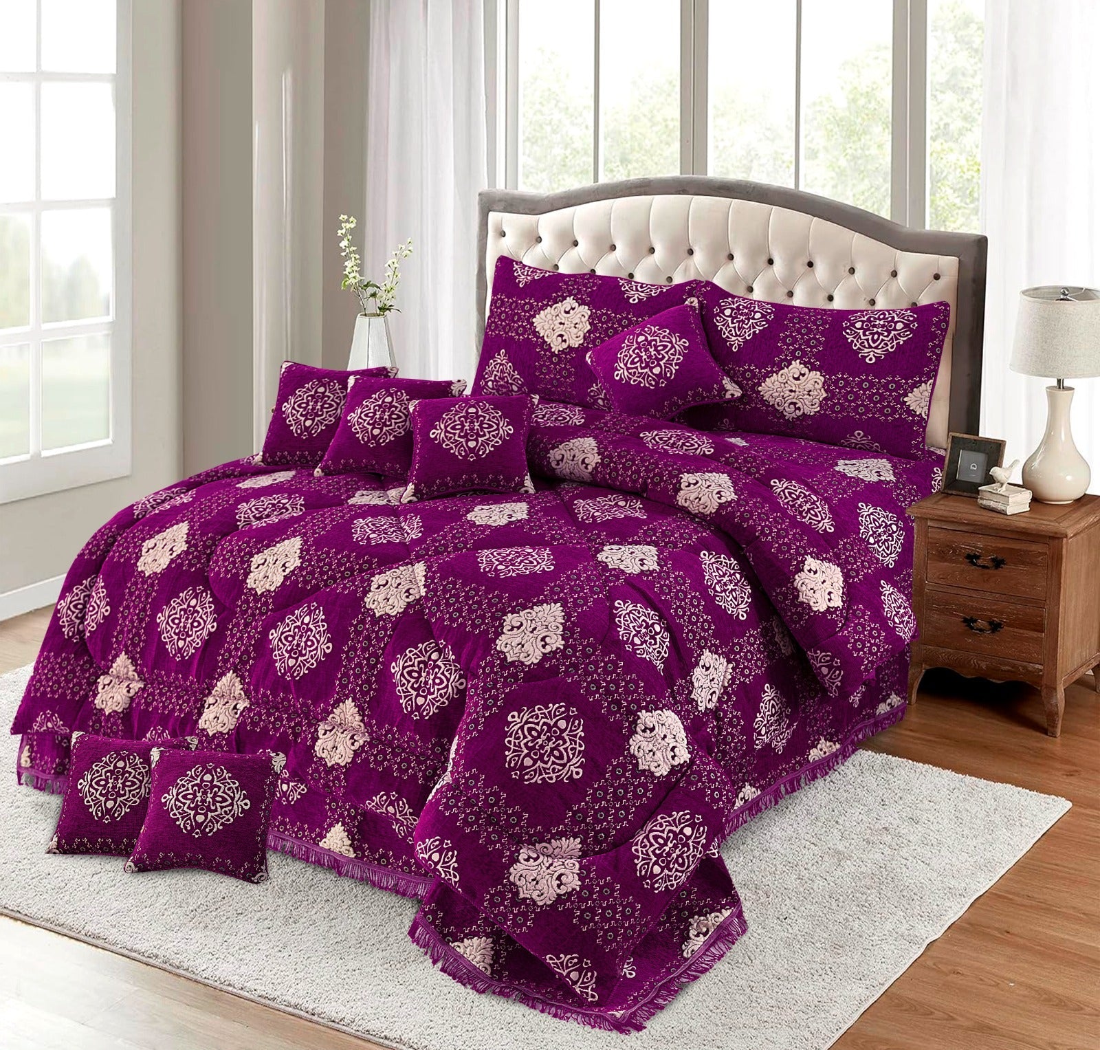 VELVET JAYQUARD BRIDAL RAZAI SETS - 10 Pcs Product 05