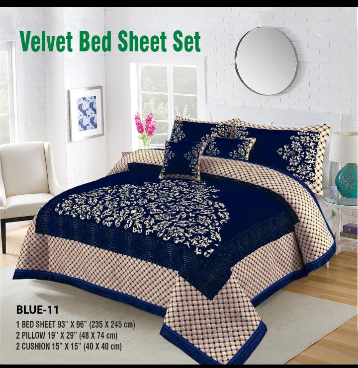 Relent Bridal Velvet Bed Sheet Set - 5pcs - RBB02