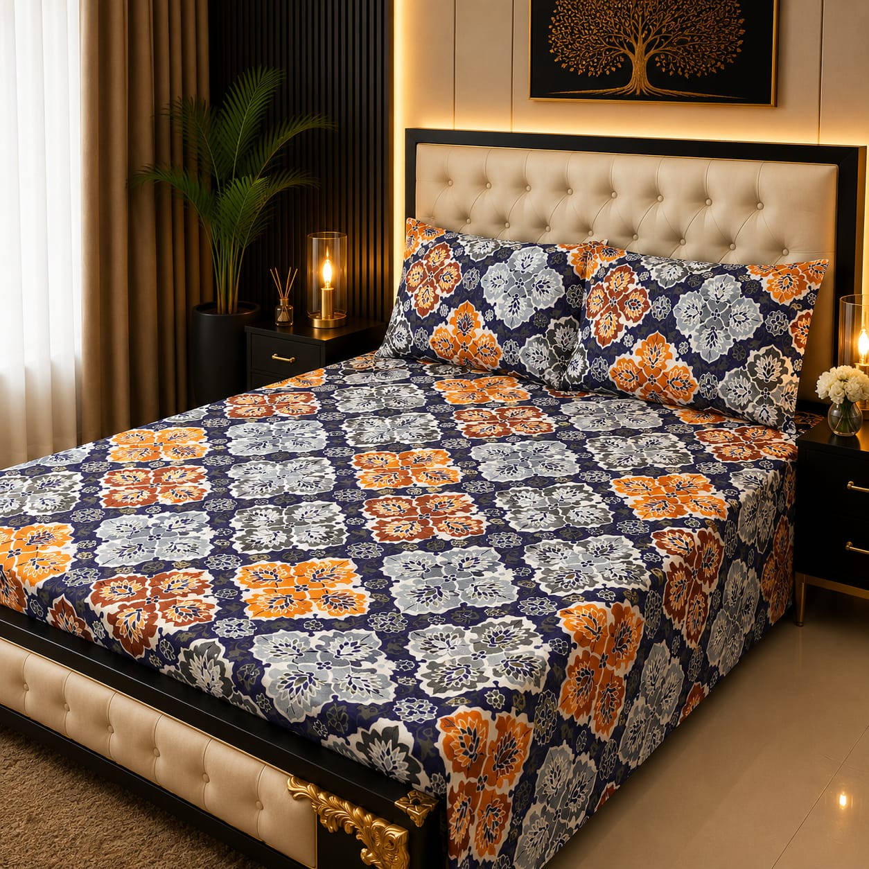 Tytan Cotton Bed Sheet - King - TBS055