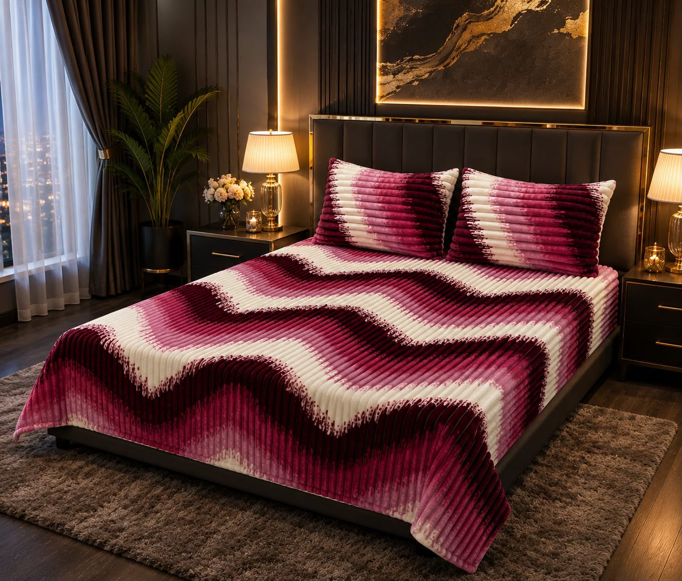 Ultra Soft Winter Puffy Bedsheet – 3 Piece King Bedding Set 02