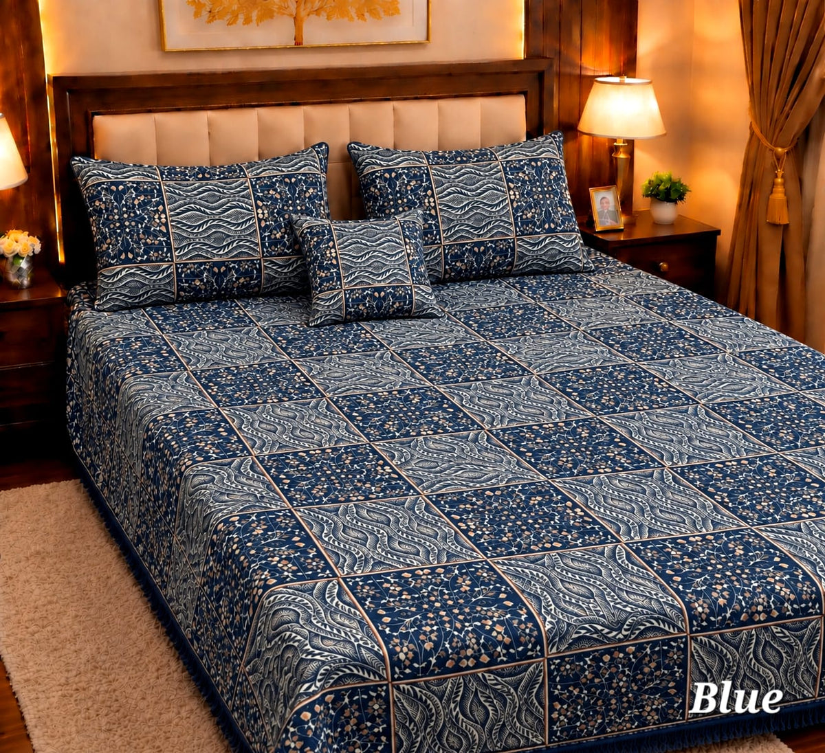 Appish Bridal Velvet Bed Sheet Set - 4pcs - ABB033