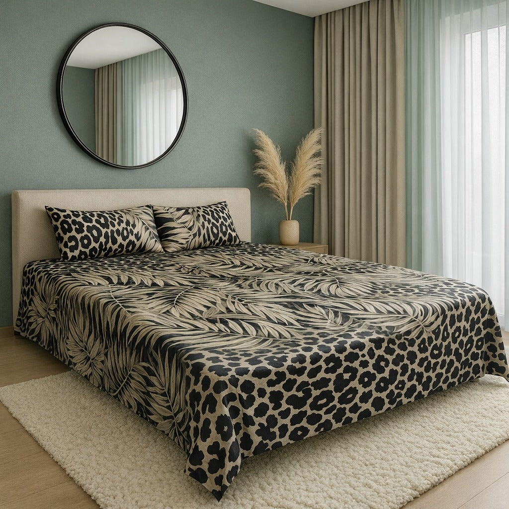 Elegant Pure Cotton 3 Pcs King Bedsheet Set 04