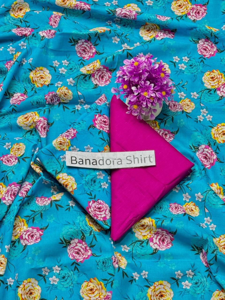 Royal Lawn Digital Print Bana Doria Shirt 2pc With Dyed Trouser 025