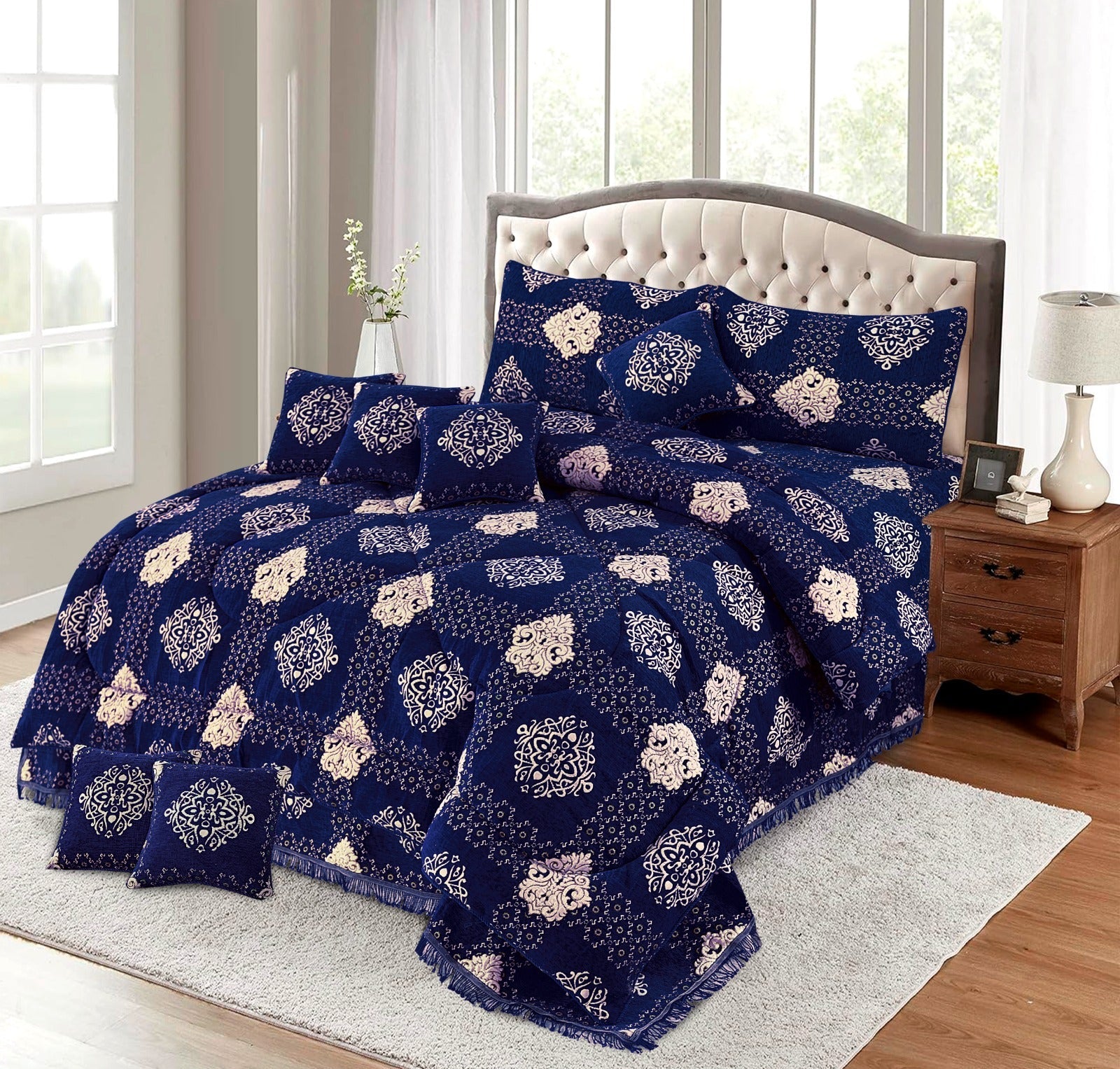 VELVET JAYQUARD BRIDAL RAZAI SETS - 10 Pcs Product 03