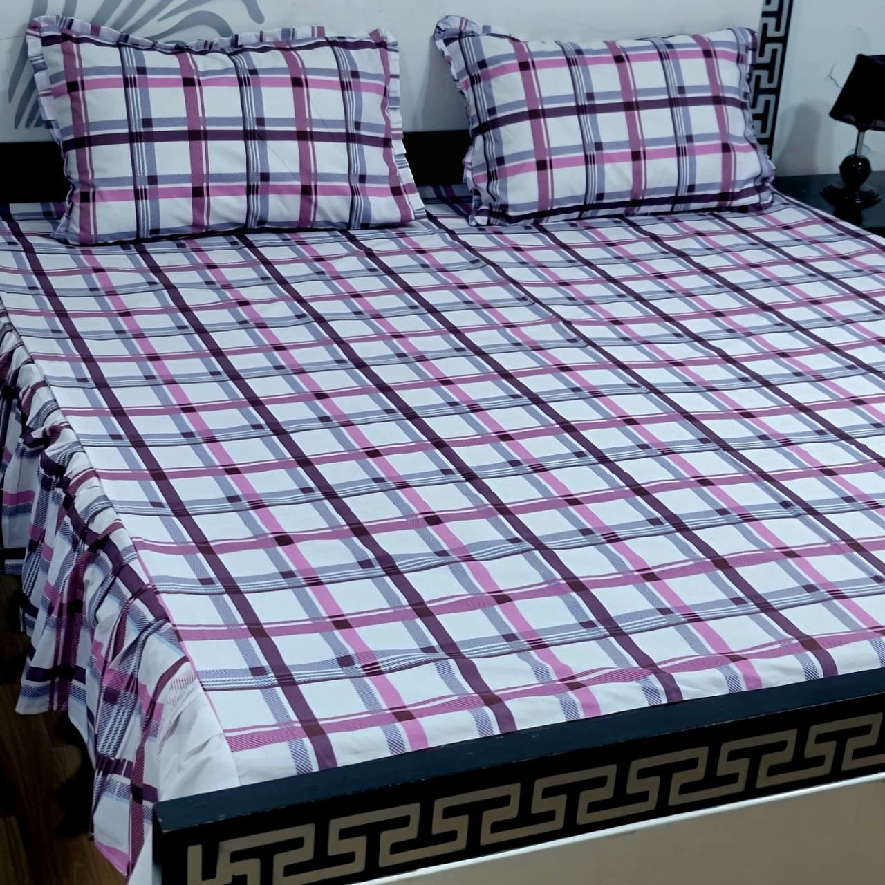 ROYAL Pure Cotton King Size FRILL BED SHEETS 016