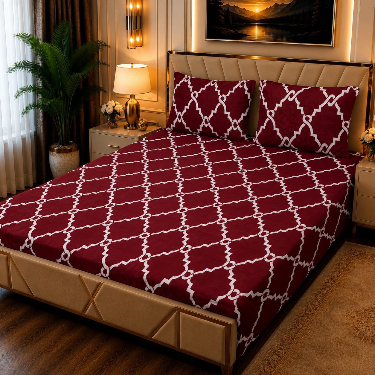 ποΈ 3 Pcs Fleece Bedsheet Set β Ultra Soft & Warm 011