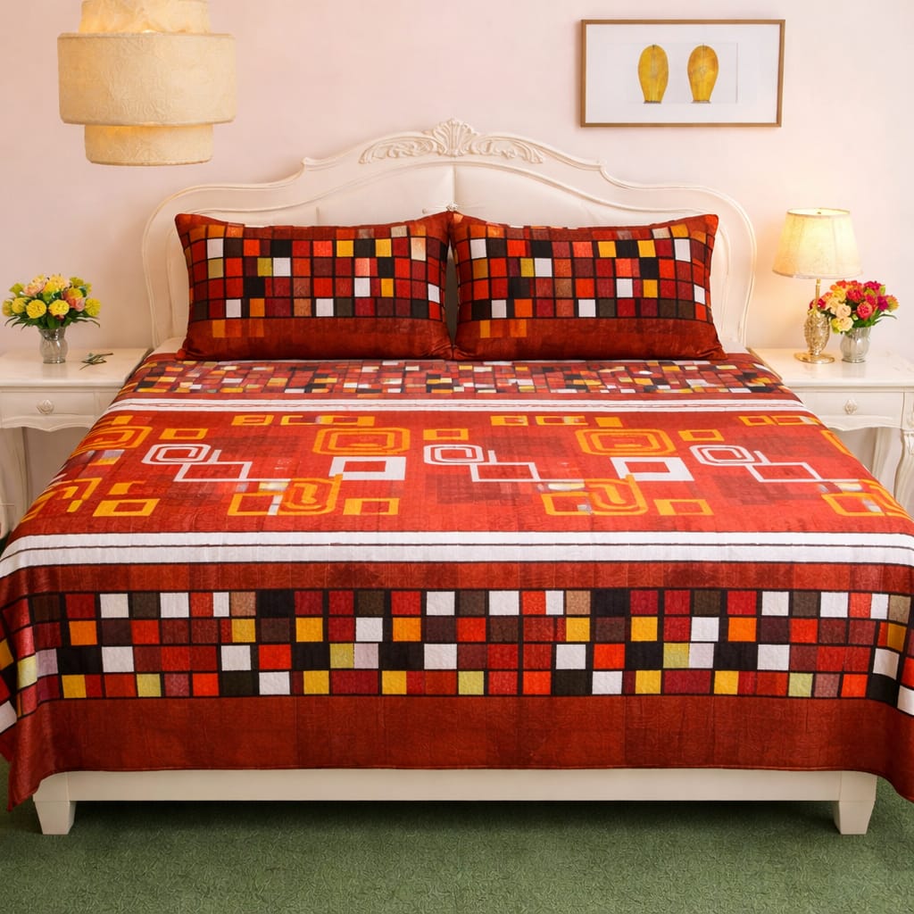 ποΈ 3 Pcs Fleece Bedsheet Set β Ultra Soft & Warm 015