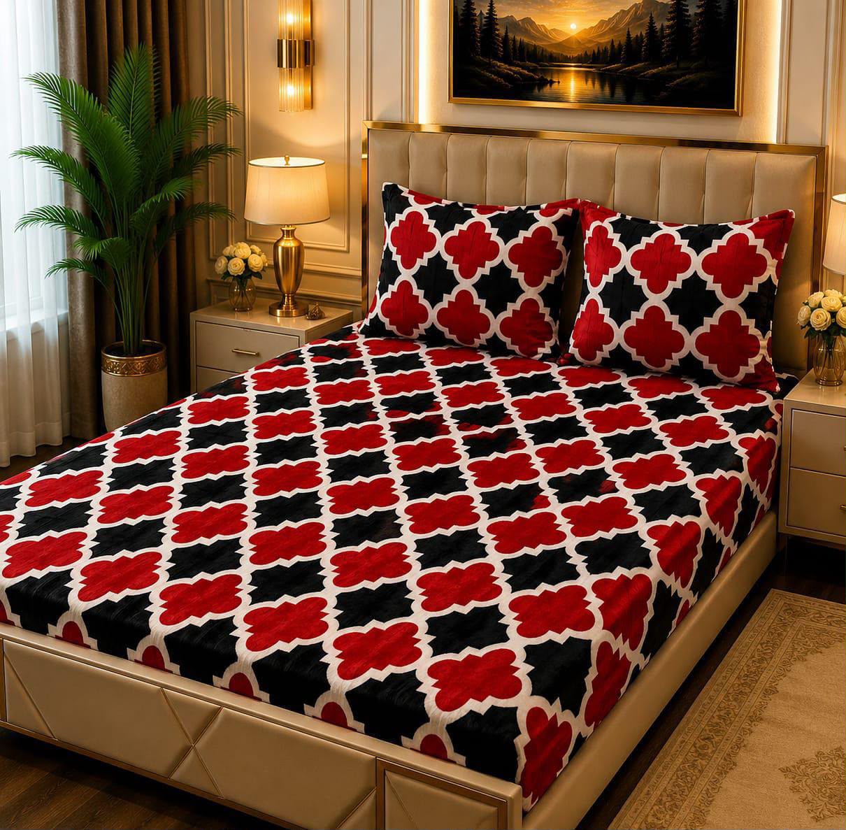 ποΈ 3 Pcs Fleece Bedsheet Set β Ultra Soft & Warm 010