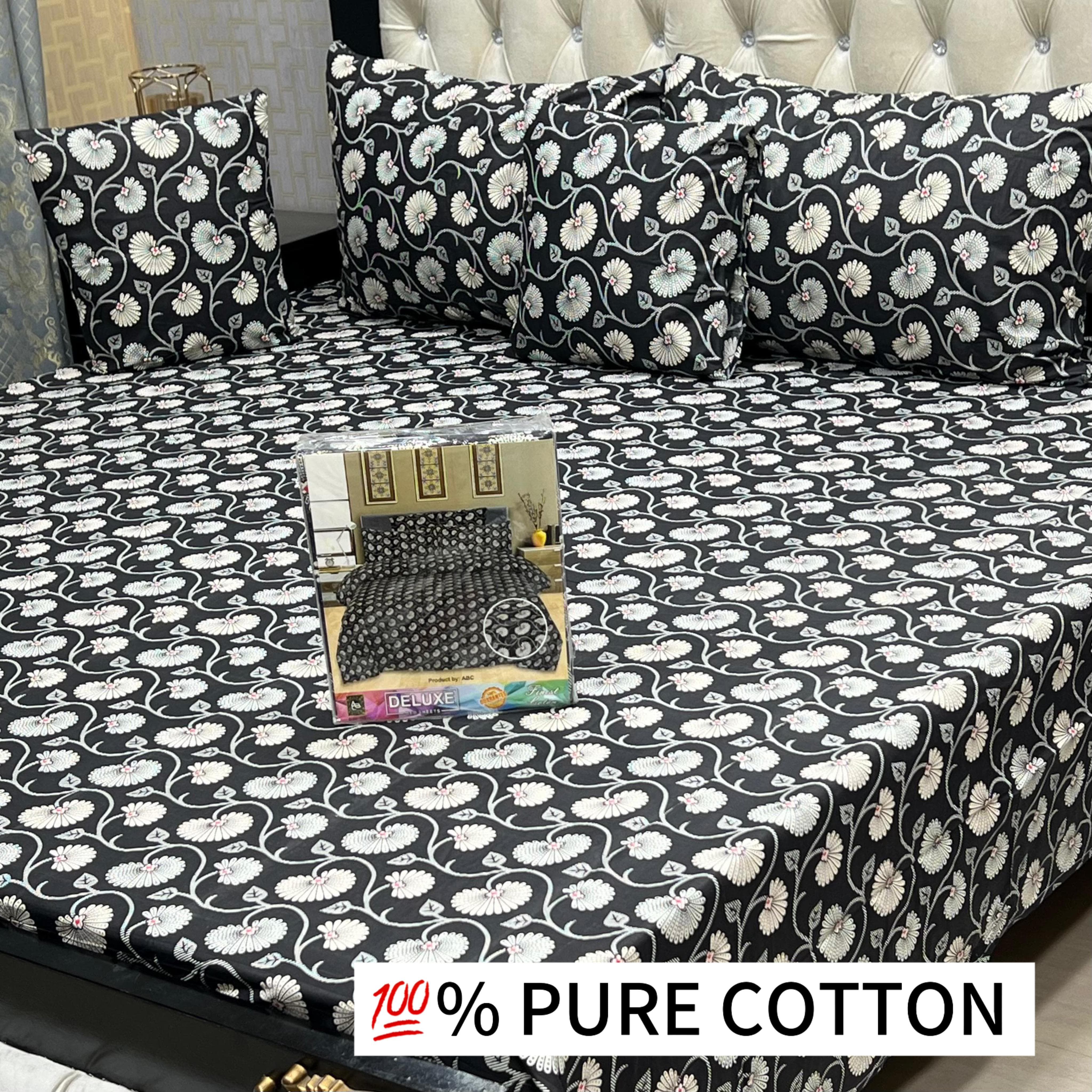 5 Pcs Delux Pure cotton Bed Sheet 011
