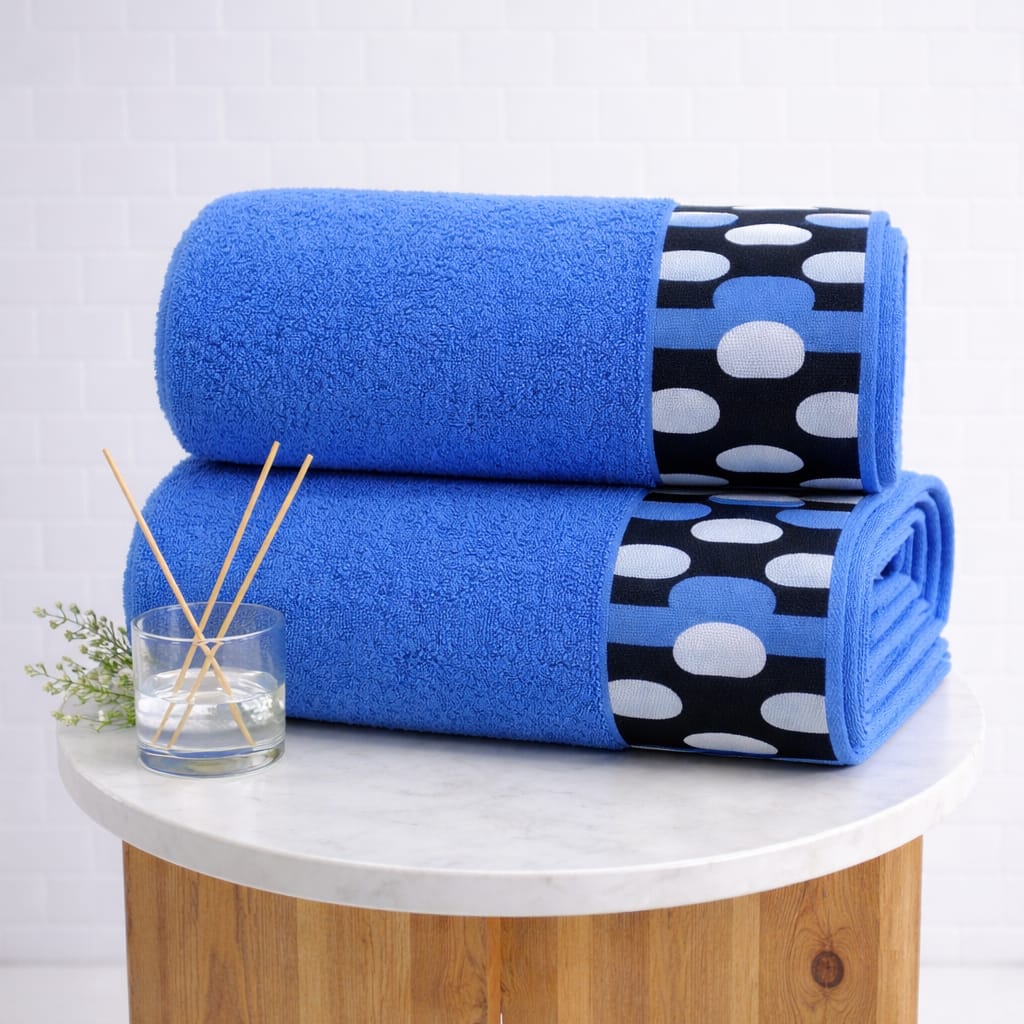 Soft Cotton Bathroom Towel – Ultra Absorbent With Border Design