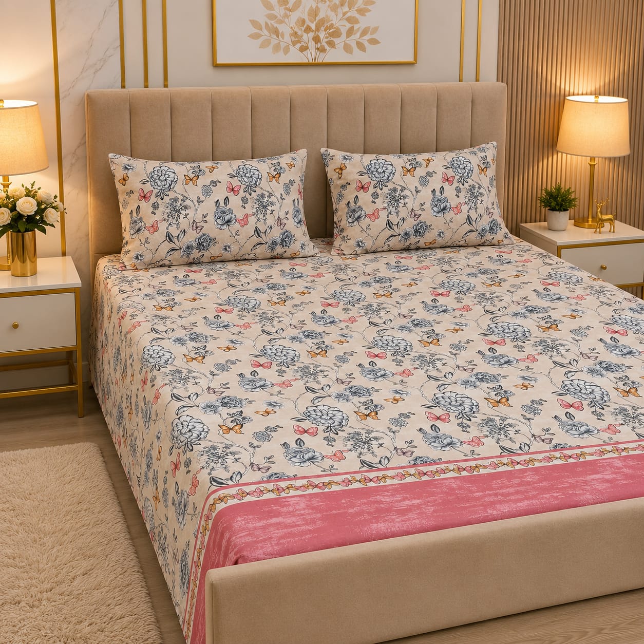Executive Pure Cotton Bed Sheet - King - EPB 029
