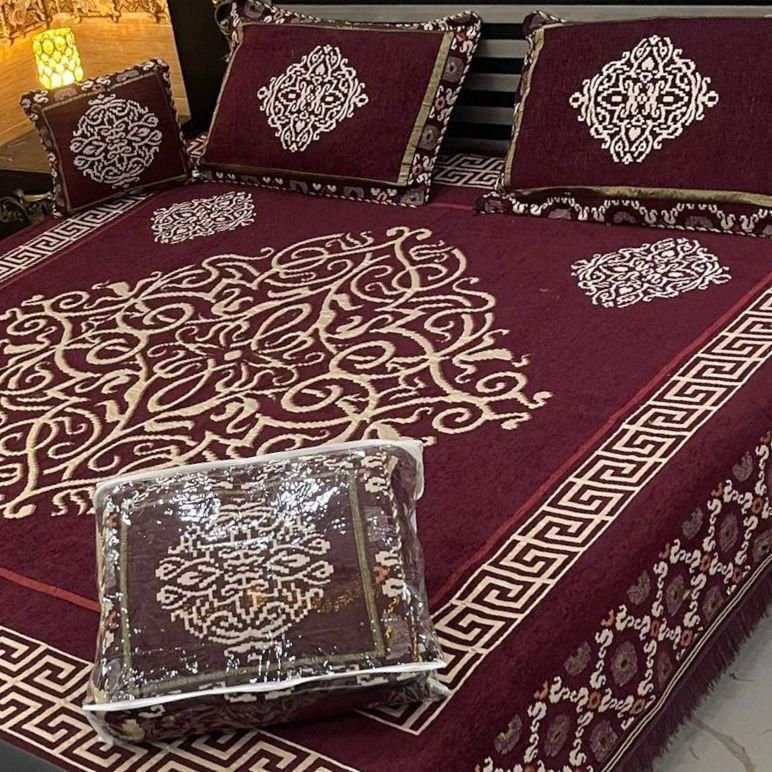 Appish Bridal Velvet Bed Sheet Set - 4pcs - ABB014