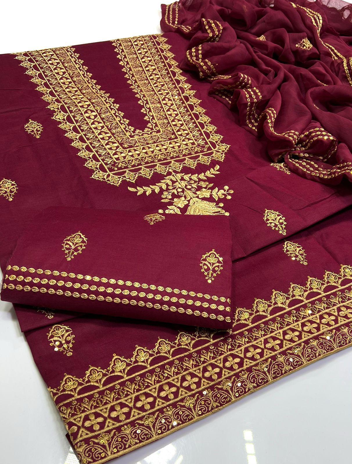 Eid Collection 2K26 – 3 Pcs Lawn / Cotton Hit Traditional Embroidery Suit