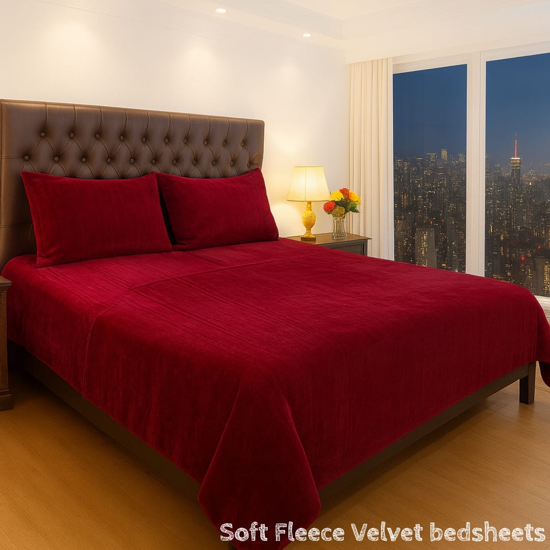 3 PCs Luxury Fleece Bedsheets 07